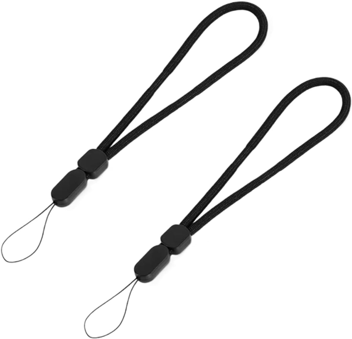 Thijox - 2 Stuks Verstelbare Handschlaufen voor Mobiele Telefoon en GoPro, Korte Telefoonband en Sleutelband, Duurzaam Nylon, Polsband voor Camera en