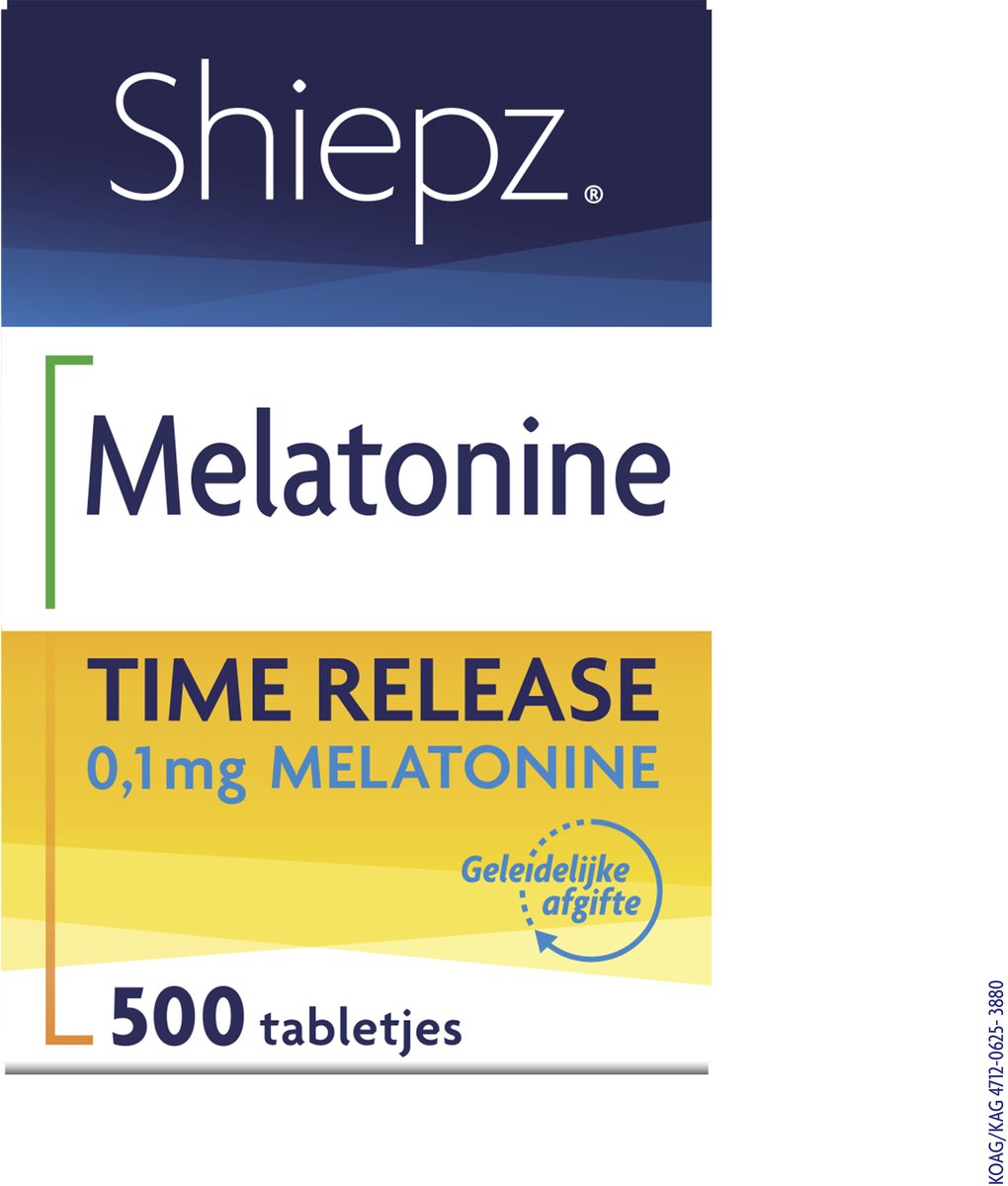 Bol.com Shiepz Melatonine Time Release 0,1 mg - Geleidelijke afgifte - 500 tabletten aanbieding