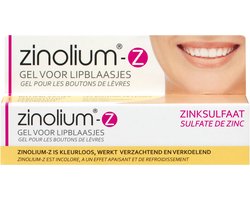 Zinolium-Z - Gel voor de verzorging van lipblaasjes - De gel werkt verzachtend en verkoelend - Transparant en onzichtbaar op je lippen - Op basis van zinksulfaat - 5 gram