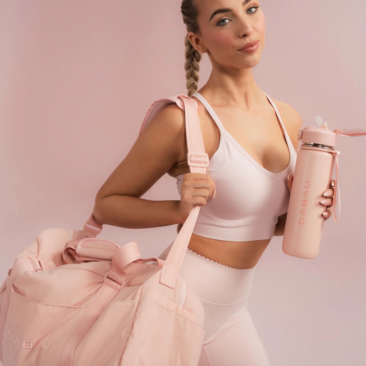 Cabau – Bloom Waterfles Staal – 870 ml – Pink – Roestvrijstalen Drinkfles met Rietje – BPA-vrij & Lekvrij – Thermosfles voor Sporten, Werk en Onderweg — cadeau in Sport & Outdoor - foto 4