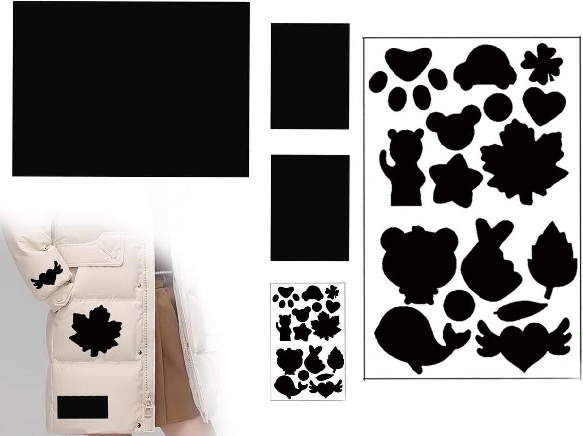 Dailygoods- Reparatiepleisters Set van 3 - Waterdichte Nylon Patches - Zelfklevende Vlekken - Donsjassen/Tentjassen - 15 x 20 cm en 14,5 x 25,5 cm - Eenvoudig aan te brengen - Reparatiepatches