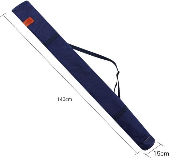 Thijox - Vissende Hengeltas met Schouderband - Grote Capaciteit Viskoffer Hoes - Lange Canvas Hengeltas 1.4m in Blauw - Uniseks voor Vissersuitrusting — afbeelding 5