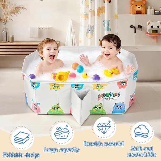Thijox - Opvouwbaar Babybadje - Draagbaar Peuterbad - Antislip Douchebak voor Baby - Reisbad voor 0-8 Jaar - Mini-Zwembad - Comfortabel en Veilig - Kl — afbeelding 3