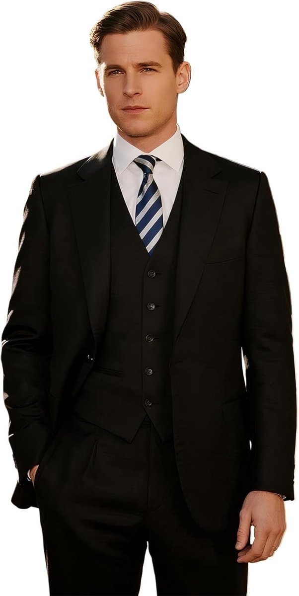Mannelijk Kostuum voor Bruiloft in Mintgroen - 3-delige Set met Slim Fit Blazer, Vest en Broek voor Zakelijke Gelegenheden