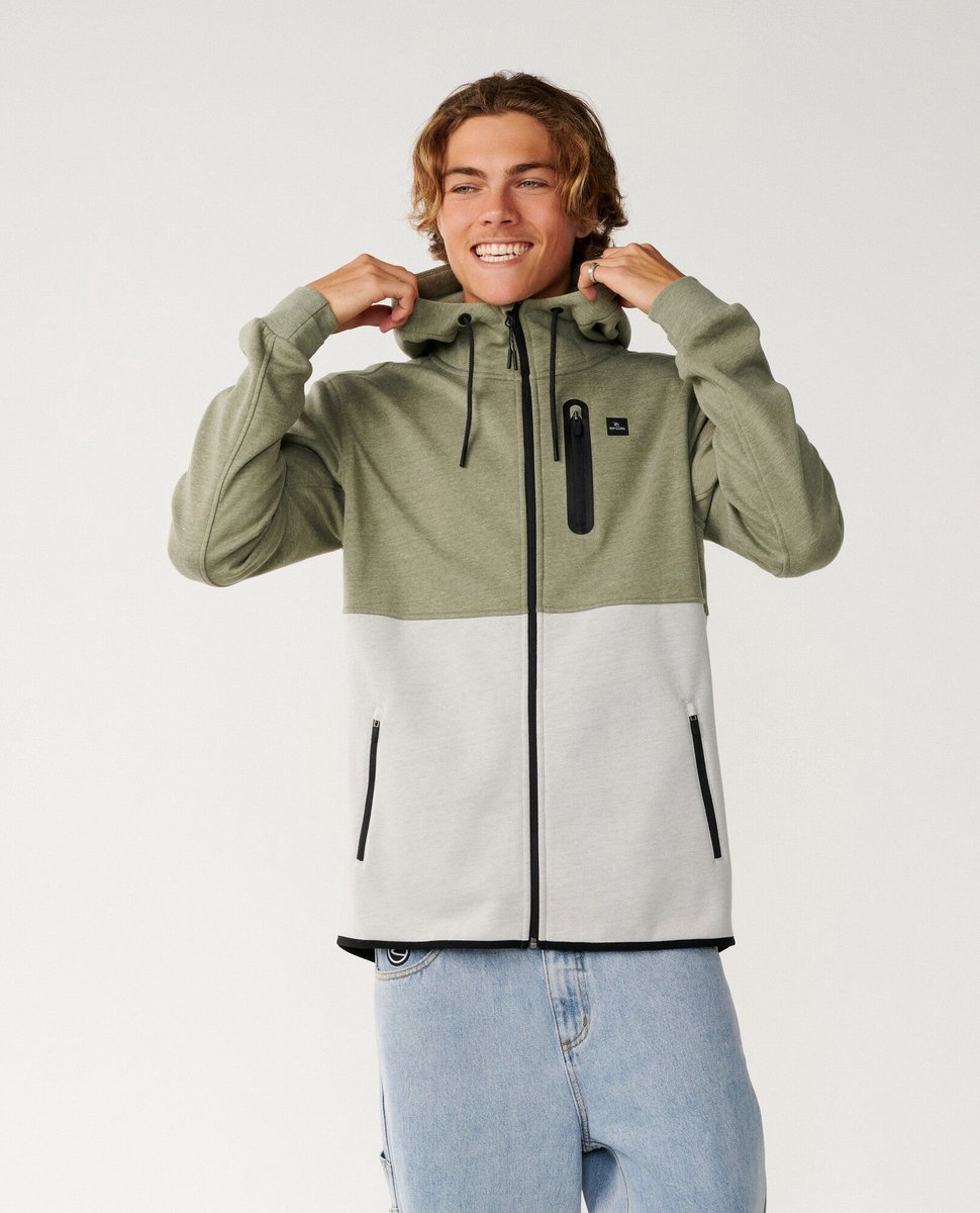 Rip Curl Departed Bonded DWR Zip Thru - Green