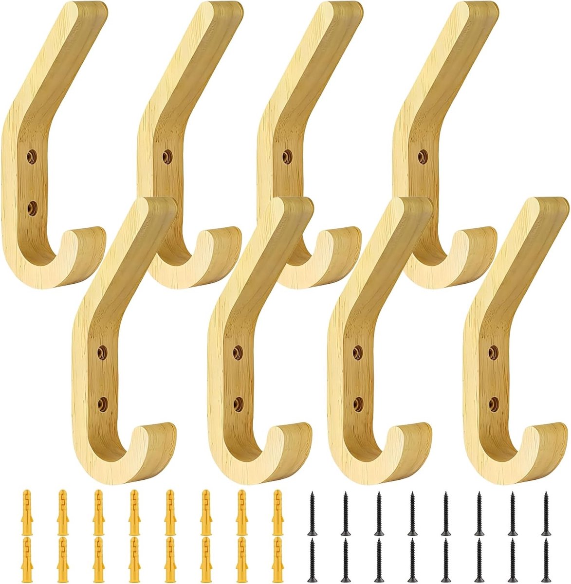 Massief eikenhouten plankjes, 8 stuks, 155 mm, vochtbestendig en belastbaar tot 10 kg, ideaal voor entree, badkamer, keuken en slaapkamer