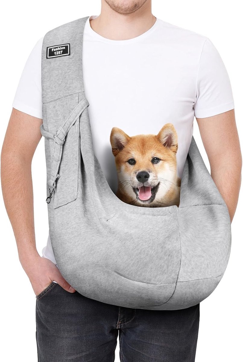 Honden Draagzak voor Wandelen en Buitenactiviteiten - Comfortabele Draagtas voor Honden en Katten, Lichtgrijs, Ideaal voor Huisdieren