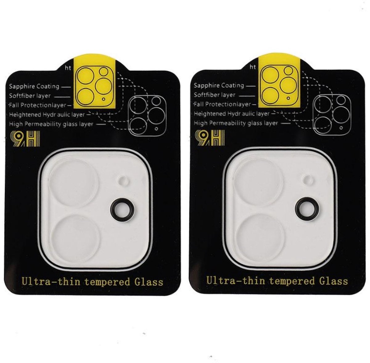 Lensbescherming voor iPhone 11 camera Gehard glas 2-pack