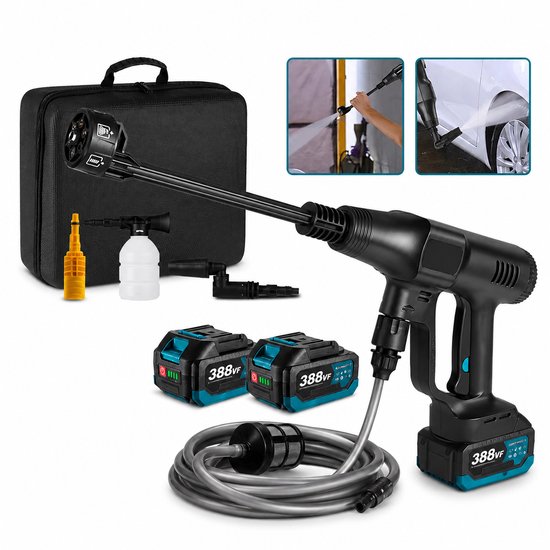 DIMICO - Draadloze Hogedrukreiniger - Hogedrukspuit - 2 Accu's - Power Washer - Waterpistool - 6-in-1 Sproeikop - 200Bar van Dimico — afbeelding 4