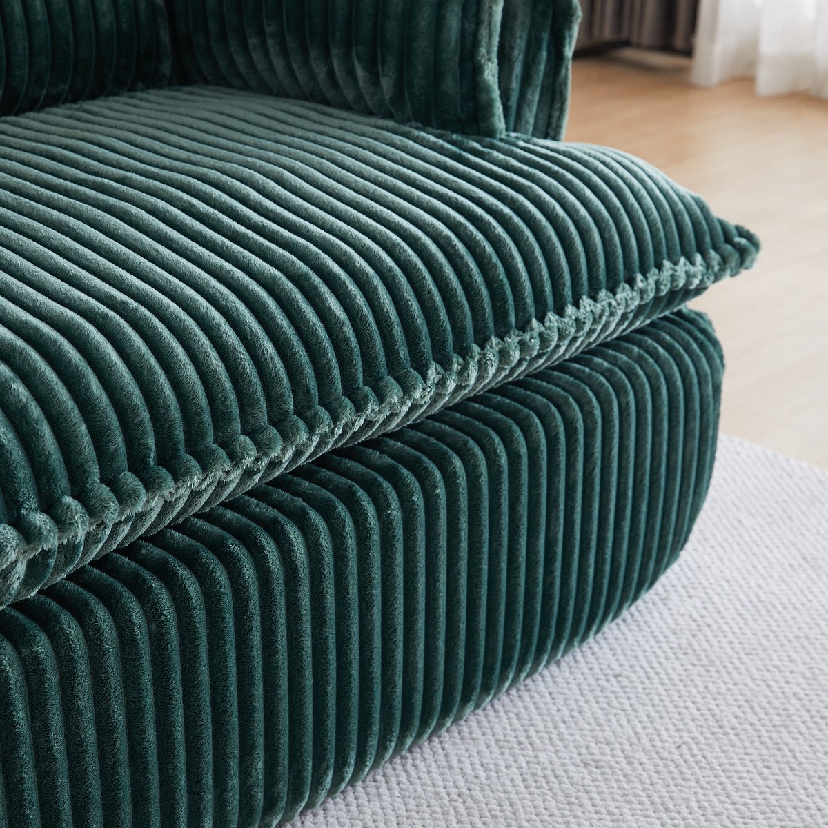 YYchan fauteuil met voetenbank - groen - 115 x 89 x 77 cm