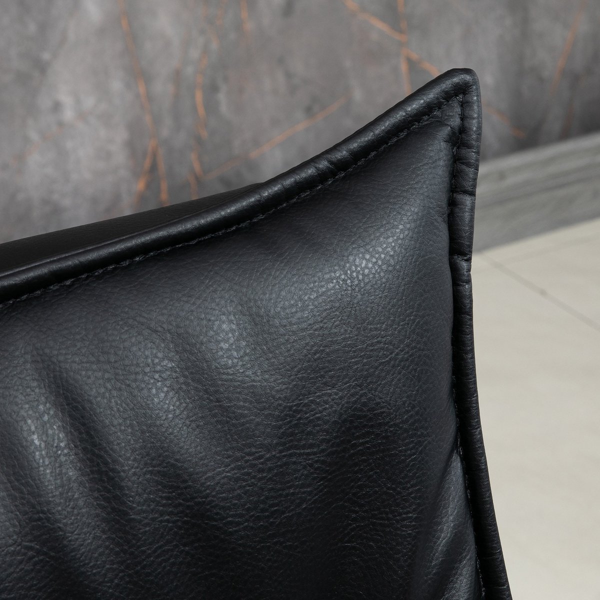 YYchan fauteuil met voetenbank - zwart - 75 x 84 x 101 cm