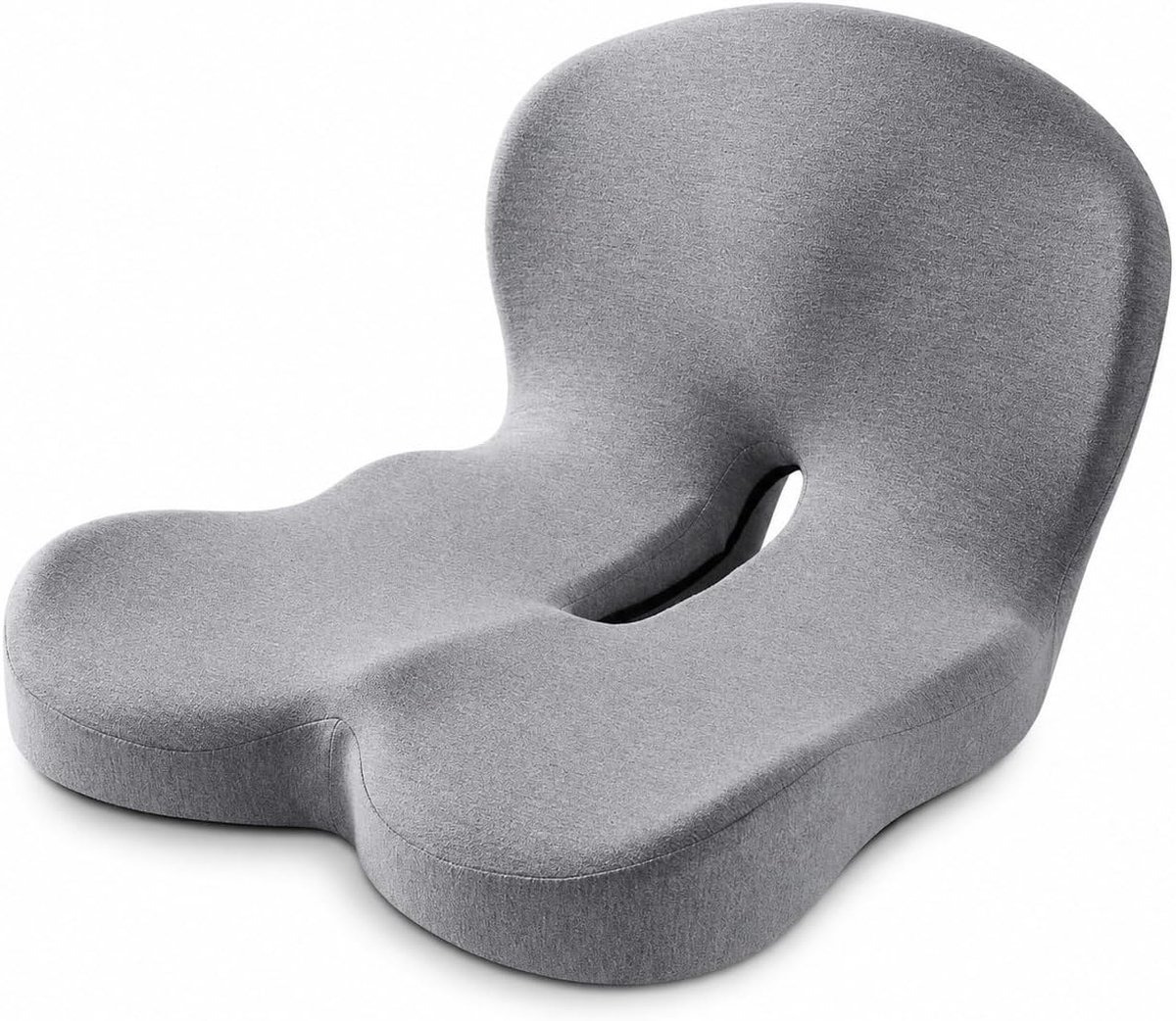 Orthopedisch autostoelkussen van traagschuim ter verlichting van ischias en rugpijn - Ergonomisch ontworpen antislip bureaustoel- en autostoelkussen, Geschikt voor lange ritten, biedt lumbale ondersteuning, universele maat (grijs).