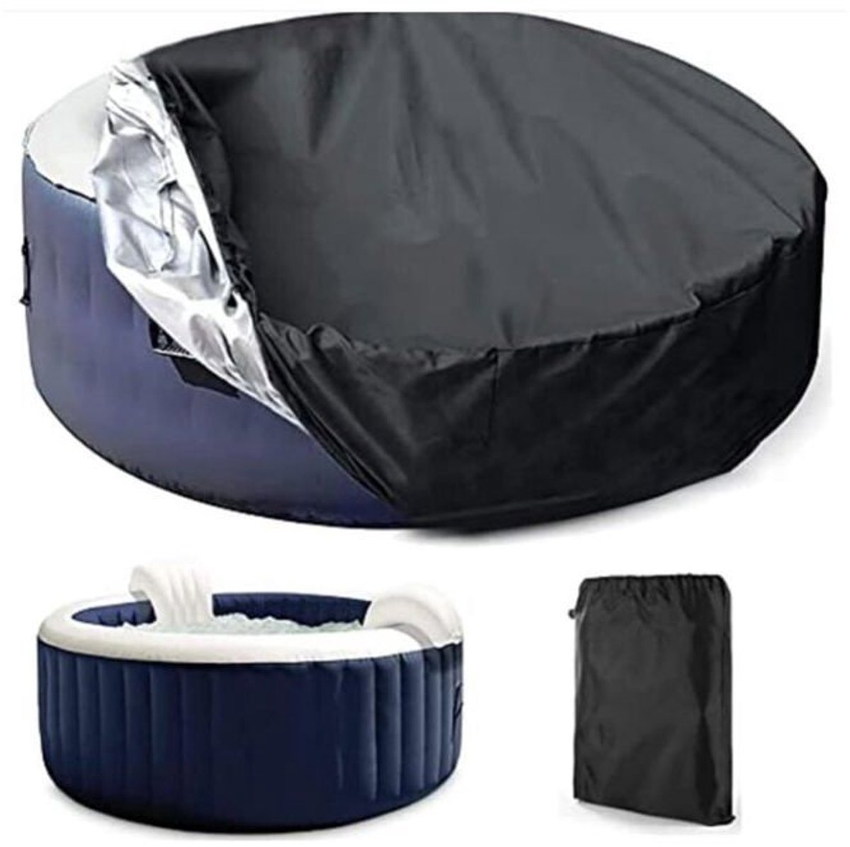 Ronde afdekking Geschikt voor zwembad/spa (210 cm x 30 cm), afdekking Geschikt voor buitenspa op zonne-energie, waterdicht (stofdicht/UV-bestendig), YYV-zeil