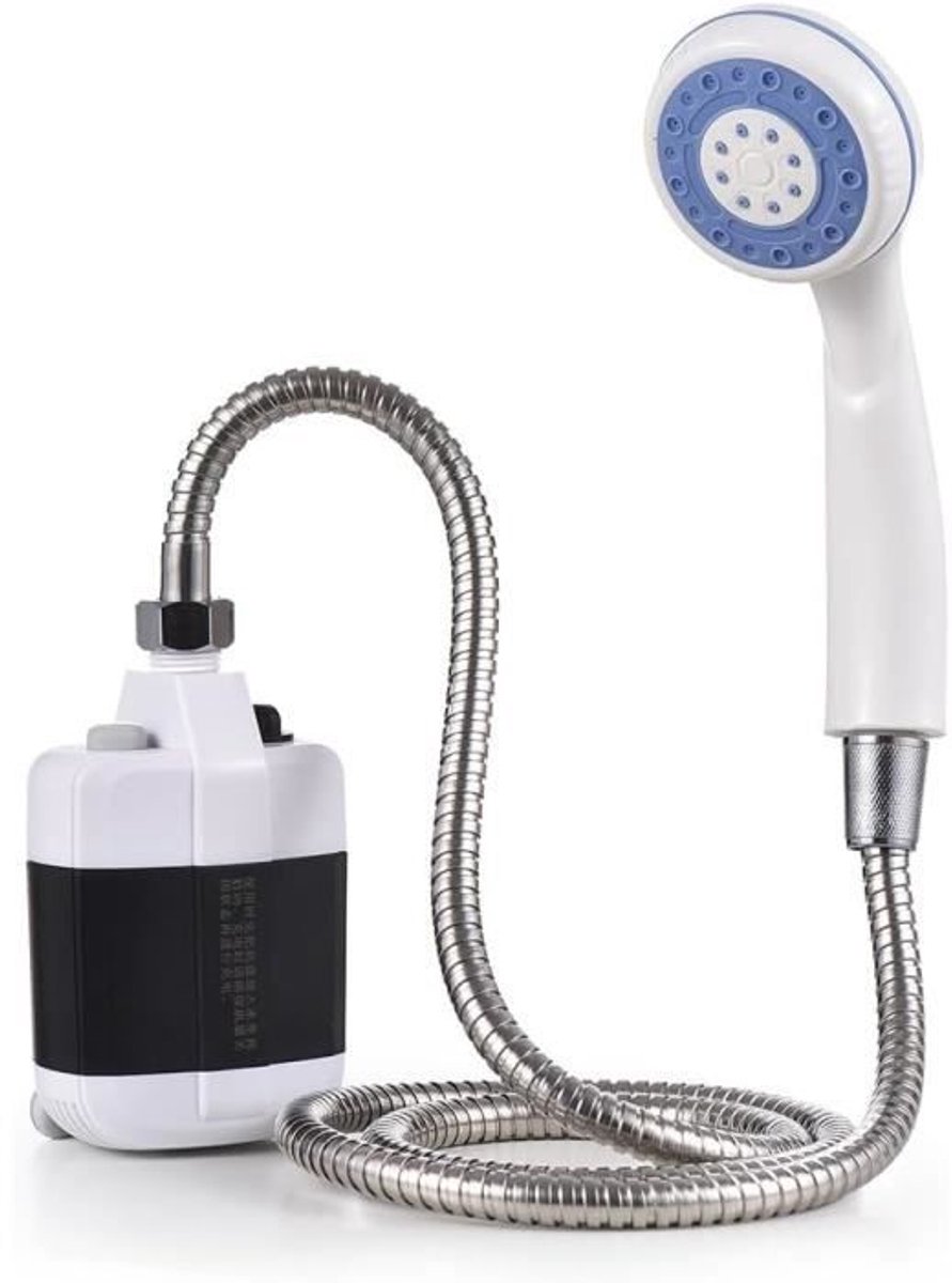 Draagbare USB-douchepomp - Oplaadbare campingdouchepomp met slang, compact en draagbaar, wit