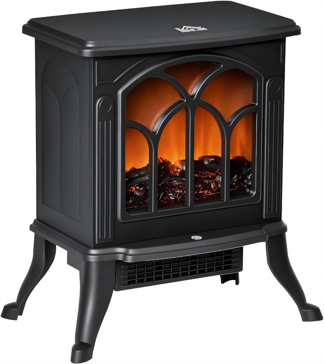 Ploutos® Sfeerhaard Elektrisch - Chamin-Oven - Retrostijl - Thermostaat - Zwart - 23cm x 37cm x 44cm