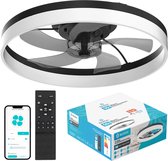 Klegu Slimme Plafondventilator met Verlichting - 6 standen - Dimbaar - 50cm - WIFI - 3000k-6500k - App & afstandsbediening - Google home & Alexa - ventilator - plafondlamp