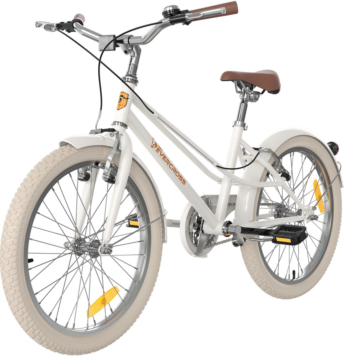 EVERCROSS EM2 Kinderfiets - 20 inch - Wit - Vintage Retro Design - 6-12 jaar - 115-150 cm