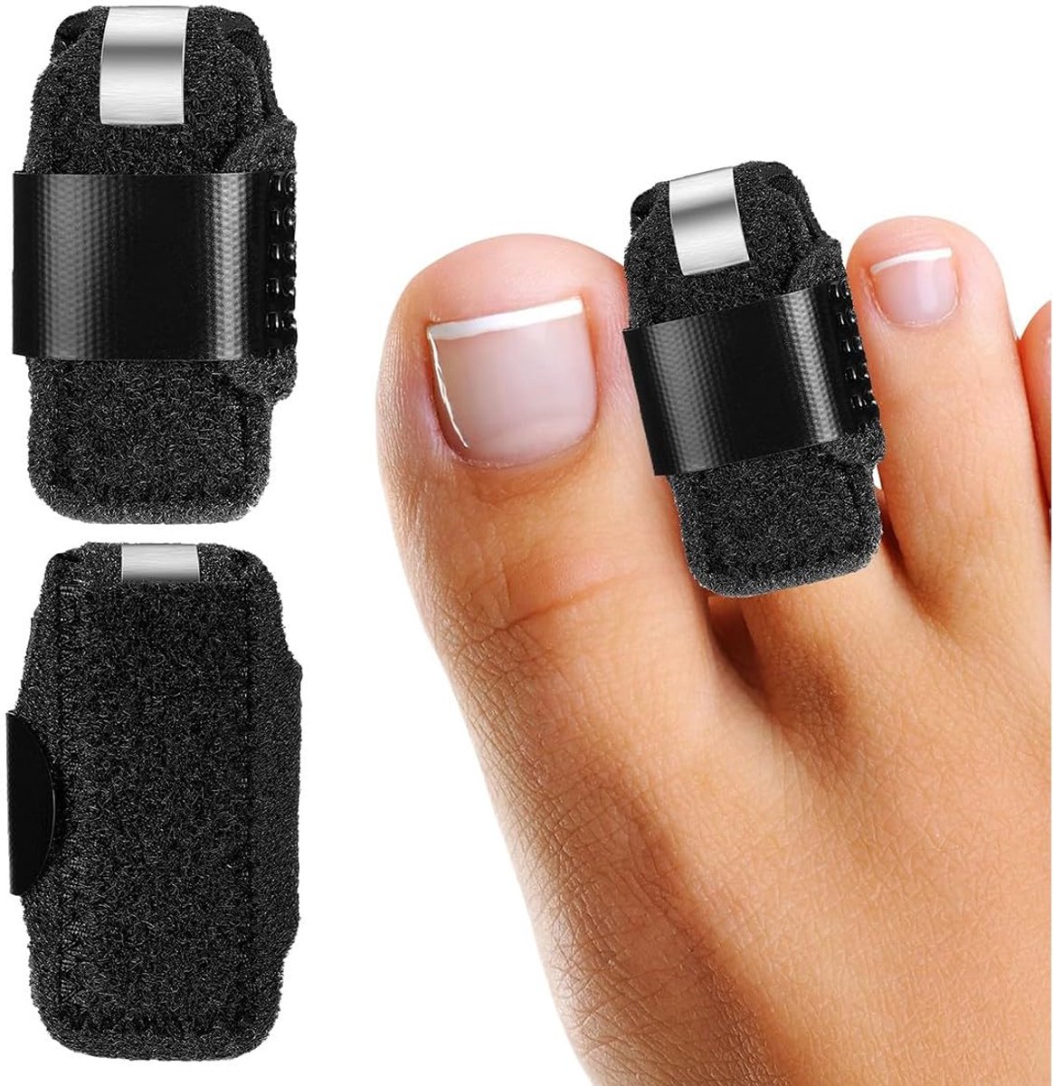 longziming -Zachte Teenondersteuning - Teenstabilisator - Teenbrace - Verstelbare Ondersteuning voor Tenen - Comfortabel Draagbaar Ontwerp - Ademend Materiaal - 2 Stuks