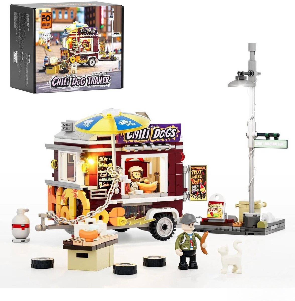 Lumibricks Street Fusion - Chili Dog Trailer Constructiespeelgoed thumbnail 2