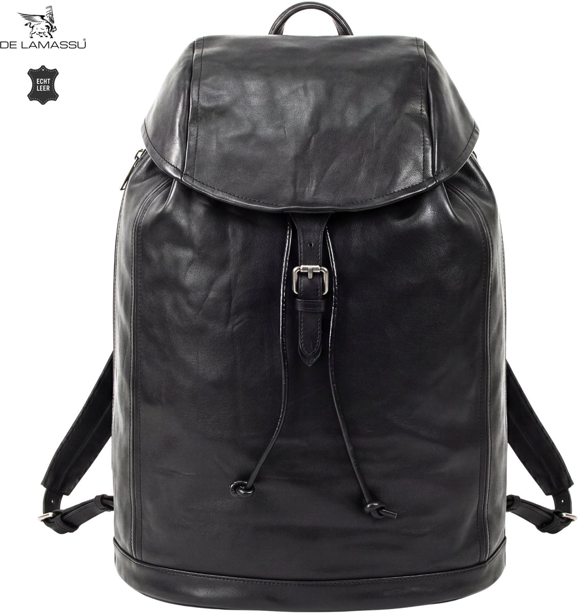 DE LAMASSU® Leren Rugzak Unisex Echt Leer Laptoprugzak Rugtas Werktas Schooltas Reisrugzak 33 Liter