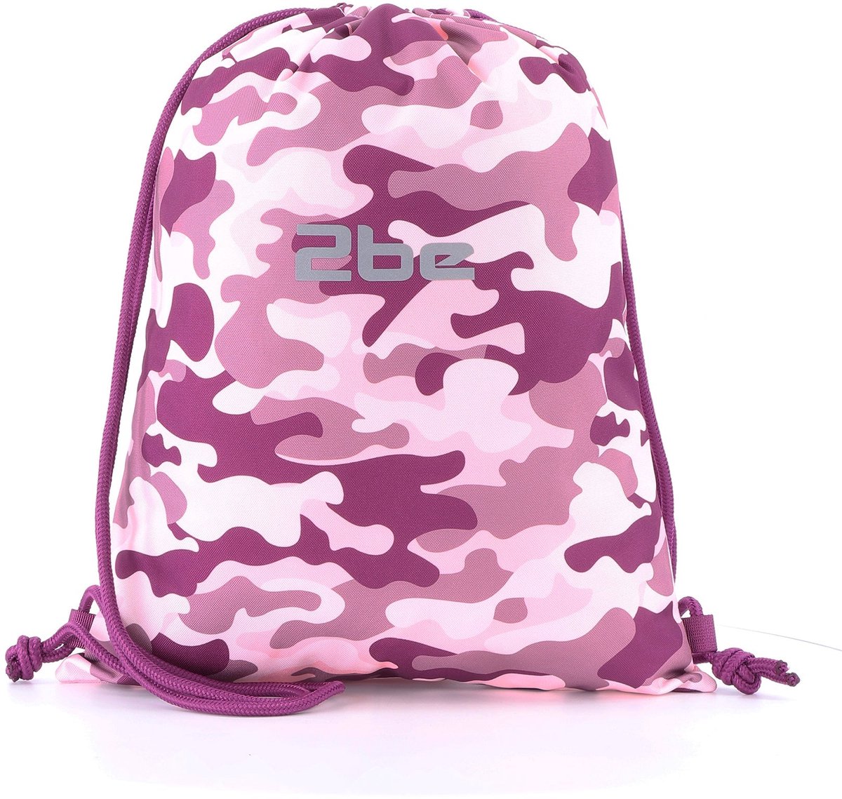 2be Sport Gymtas met trekkoord - Roze Bourgondië - Roze-bordeaux