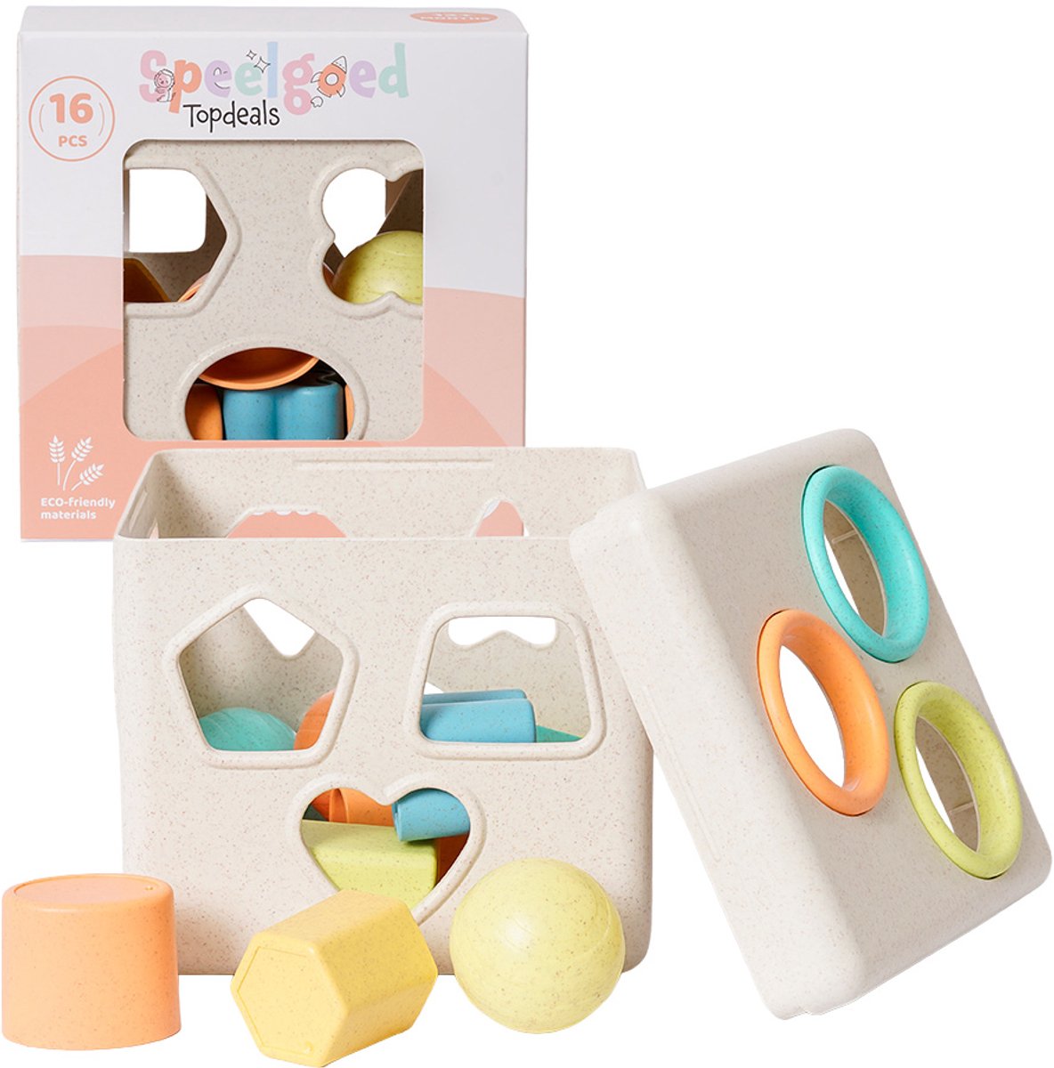 Speelgoedtopdeals - BIOplastic Vormenstoof 16-delig - Duurzaam Speelgoed