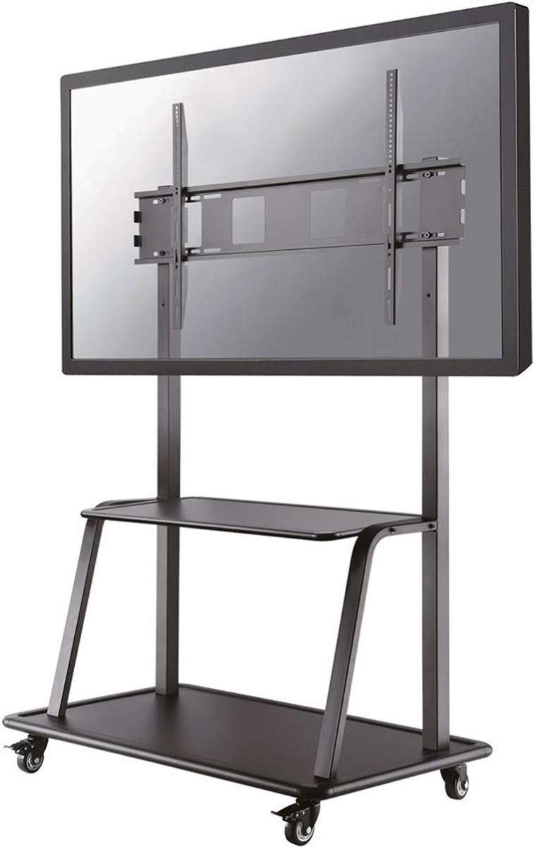 SnelShoppen - Neomounts Mobiele Vloerstandaard voor Flat Screen TV's 60-105 inch - Hoogte Verstelbaar 137-162 cm - Zwart Trolley voor Feest, Presentat