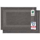 Komfortec Badmat Set - 2 stuks - 50x70 cm - Handdoek Dikte - Hotelkwaliteit - 100% Katoen - Zachte en Absorberende Douchemat/Handdoek - Antraciet