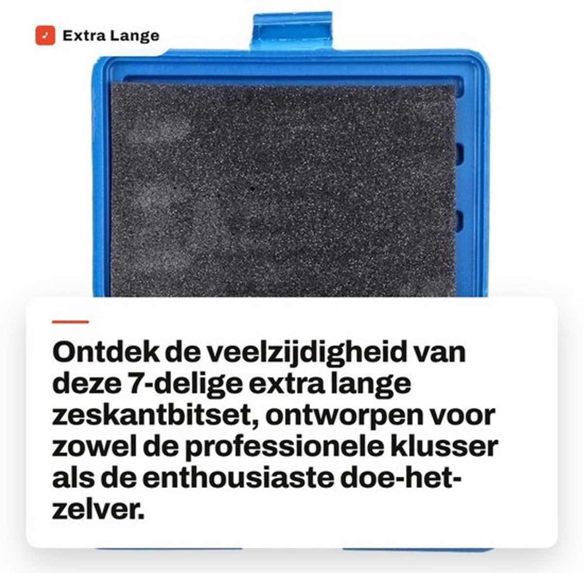 Bitset 7-delig Extra Lang - Zeskantbits 3/4/5/6/7/8/10 mm - Chroom-vanadium-staal - Opbergdoos - Nauwkeurige Maten - Gemakkelijk Mee Te Nemen - Dopsleutelset
