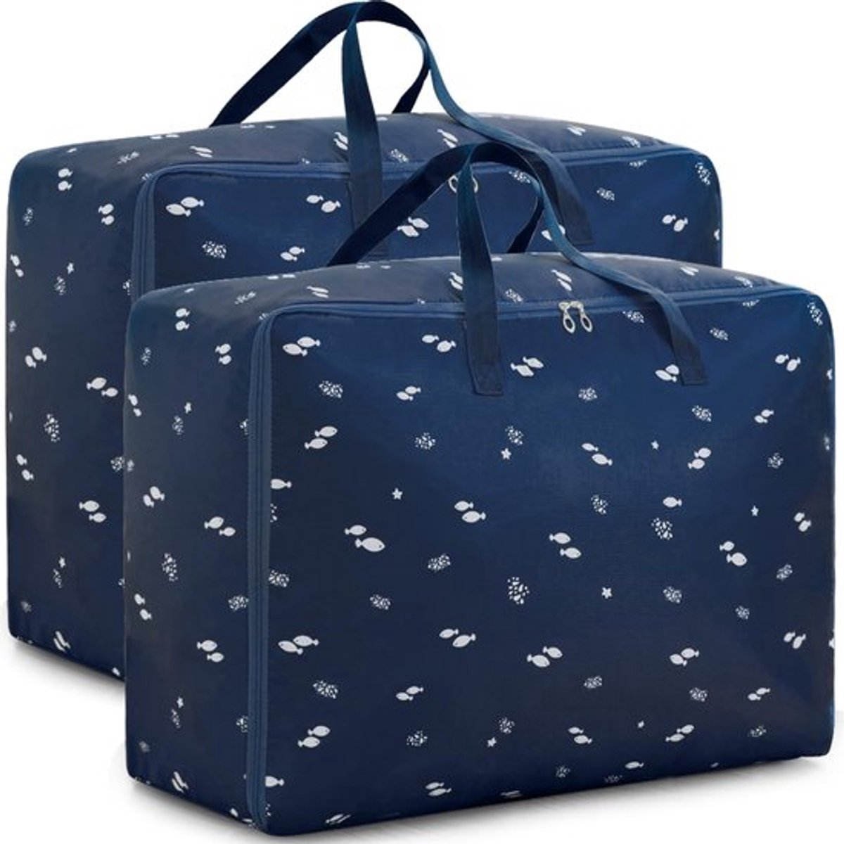 Opbergtas 105 Liter - 2 Stuks - Waterdicht - Dikke Stof - Ritssluiting - Ruimtebesparend - 70 x 50 x 30 cm - Opbergzak