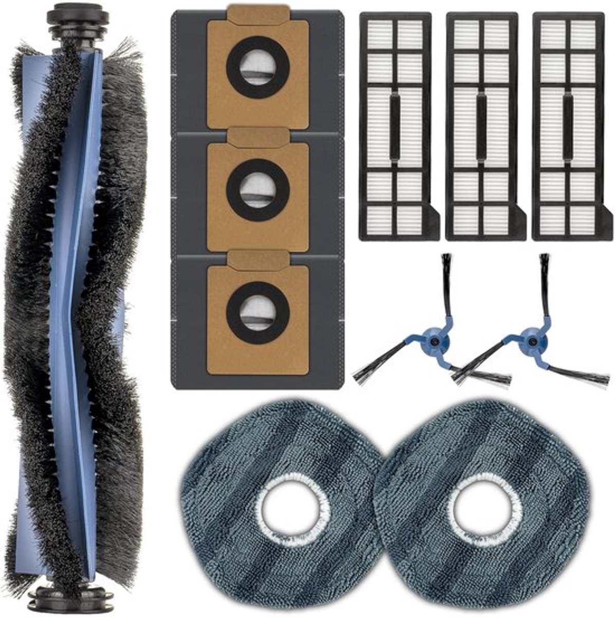 Onderdelen Accessoireset 11 Stuks - Rolborstel - Zijborstels - Stofzakken - HEPA-filters - Dweilpads