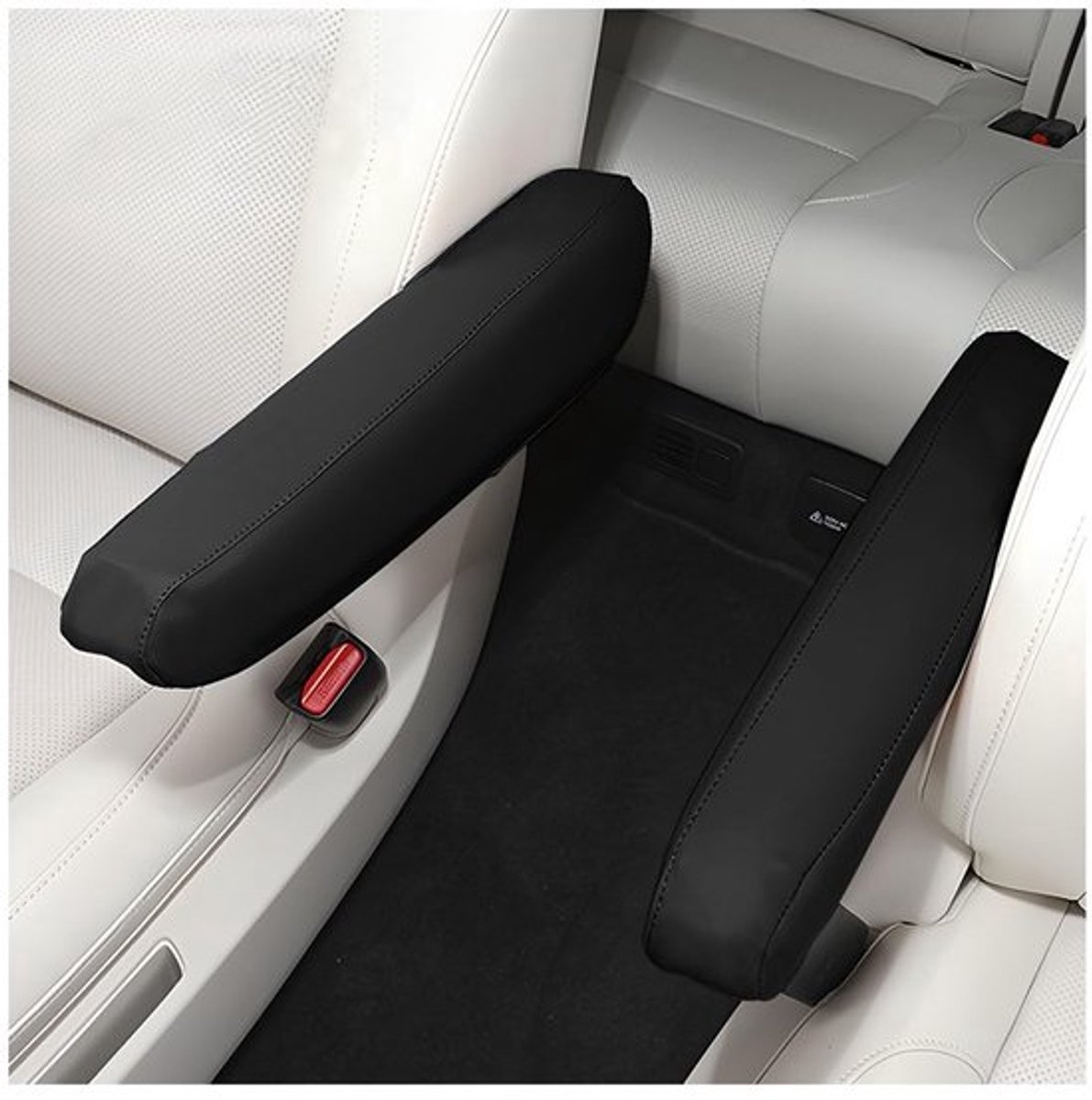 Armleuninghoezen - Microvezel-leer - Middenconsolehoes - Autostoelaccessoires - 2 Stuks - Universele Maat - Zwart - Armleuningbekleding