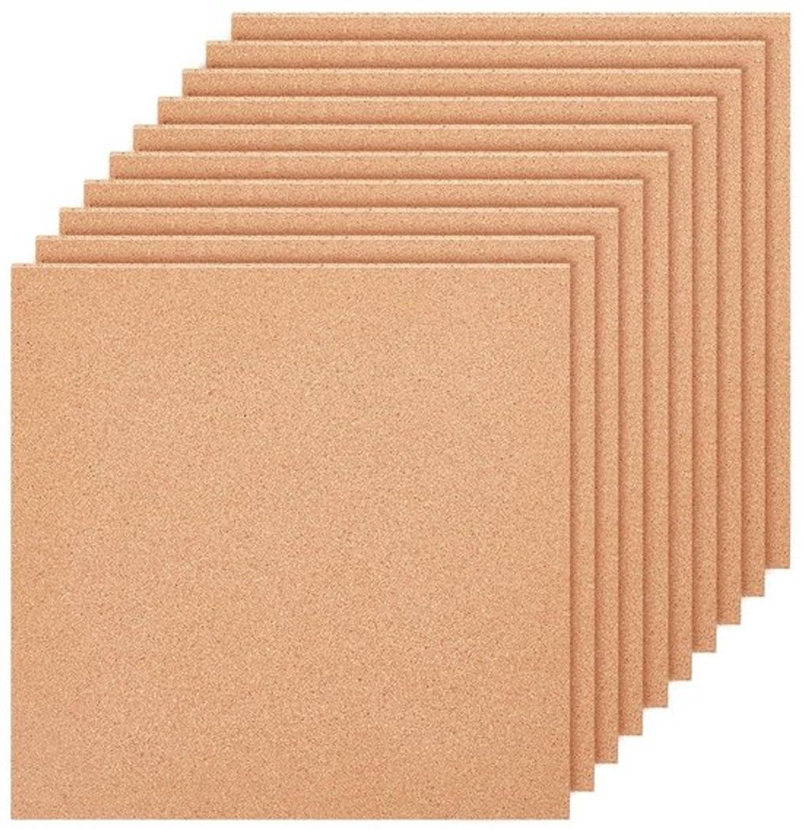 Kurkbord 10 Stuks - 30 x 30 cm - 1 mm Dikke Kurkplaattegels - Vierkante Kurktegels - Wanddecoratie - Doe-het-zelf Ambachten - Kurkplaten