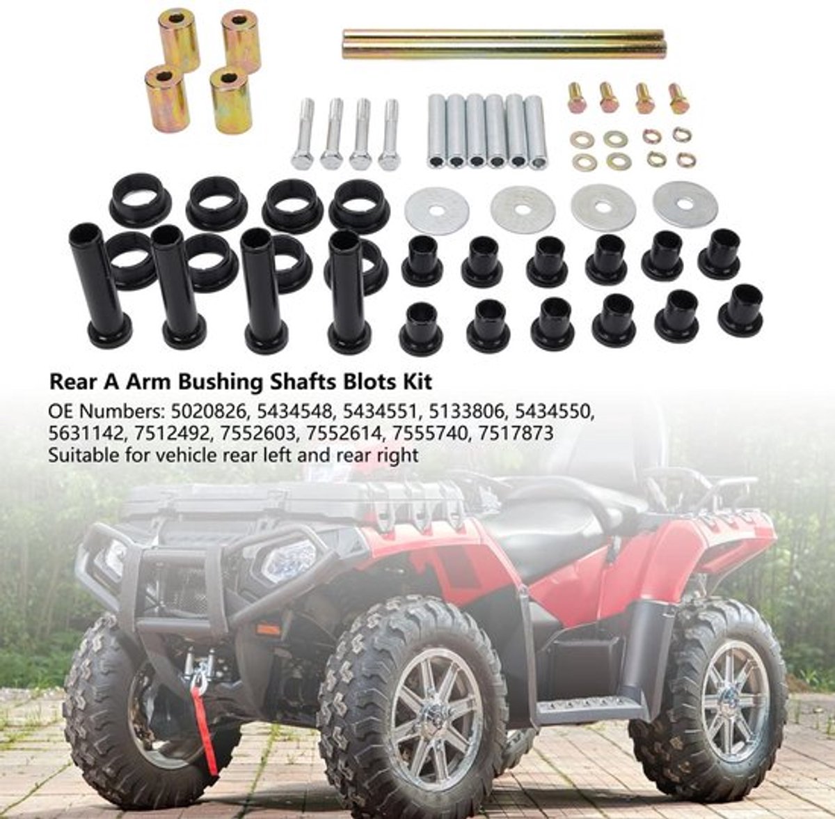 Bushing Kit 60PCS - Vervanging voor ATV - Sportsman 400/450/500/600/700/800 - Schachten/Blots - Sterke Legeringsstaal - Nauwkeurige Pasvorm - Ophangingset