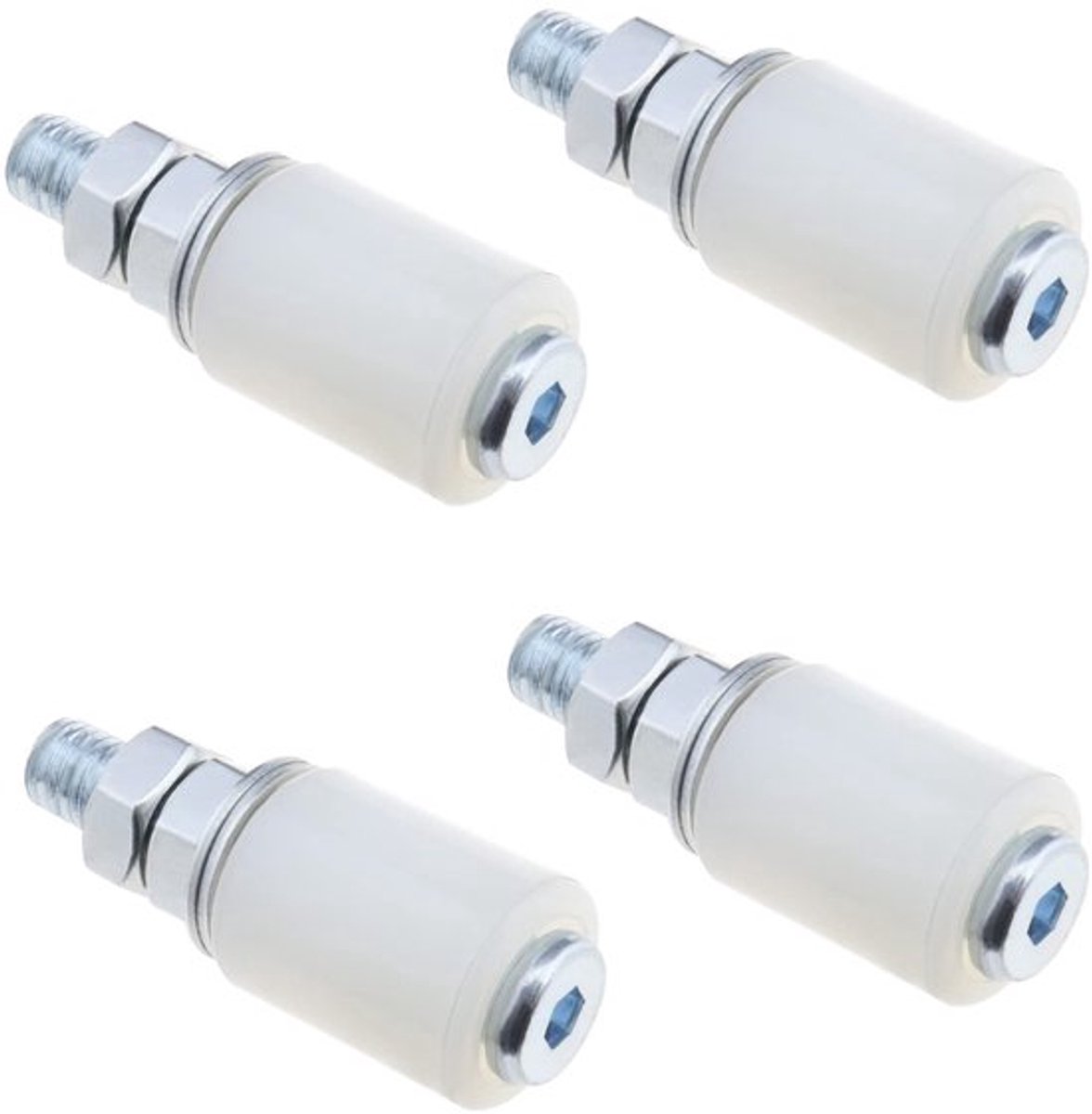 4-delige nylon wieltjes - schuifdeur wieltjes - sterke taaiheid - wit - accessoires voor schuifdeuren - geschikt voor garage, schuurdeur...