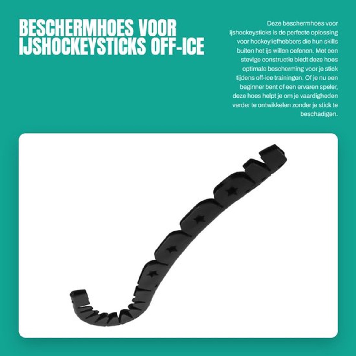Beschermhoes voor ijshockeysticks - Hockeybescherming - Sportoefenhulpmiddel - Stevig plastic - 30 x 9 cm - Zwart