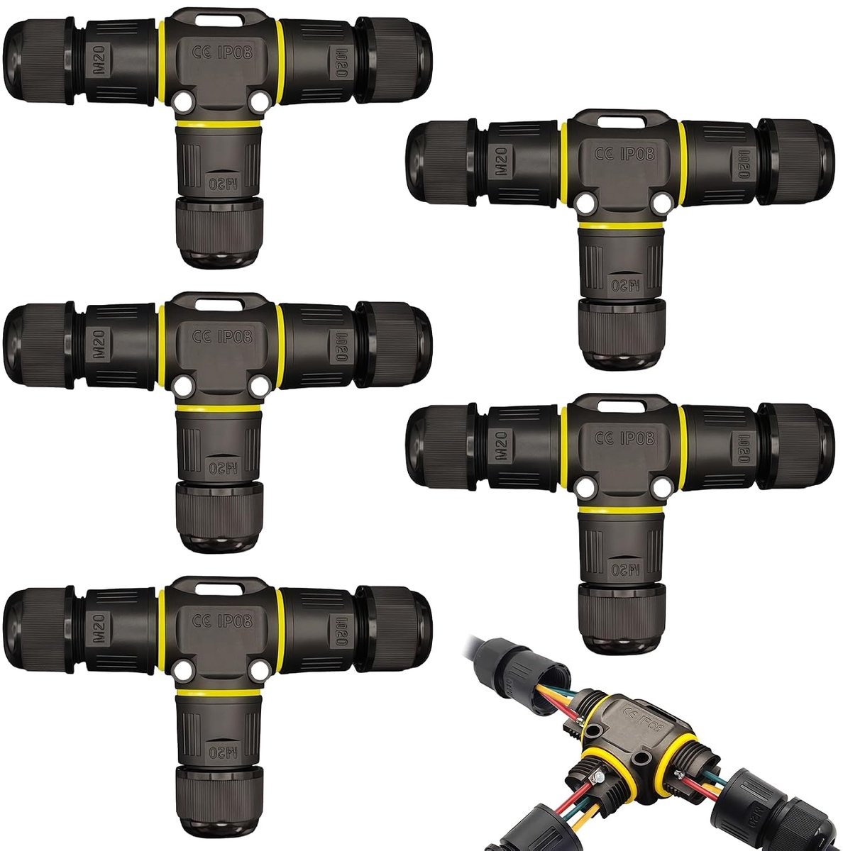 Waterdichte kabelconnector 3-pins - IP68 bescherming - geschikt voor kabeldiameter 3-12 mm - ideaal voor de tuin - SnelShoppen