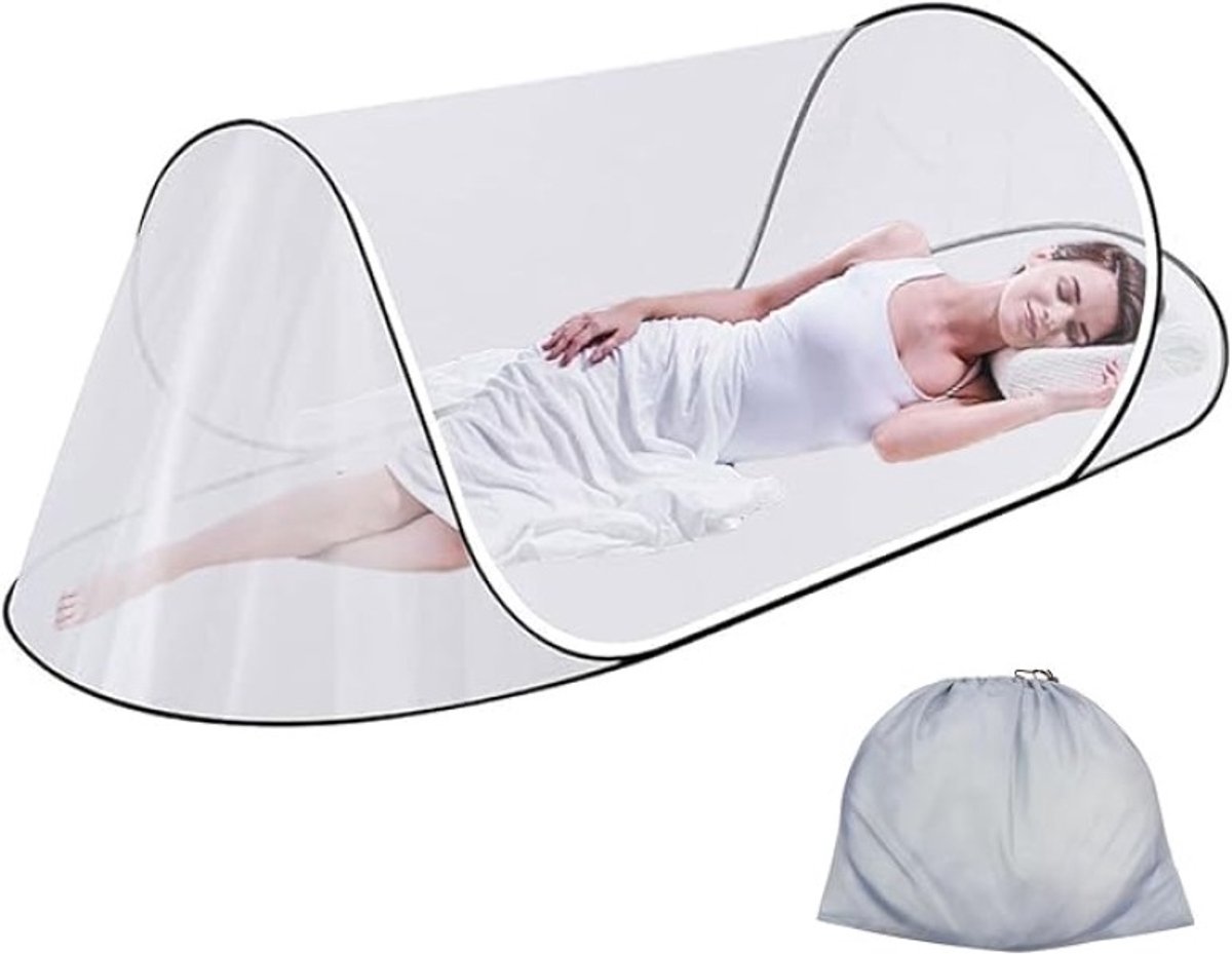 Opvouwbaar Klamboe Pop-up - 200x80x56 cm - Draagbaar Muggennet voor Reizen en Kamperen