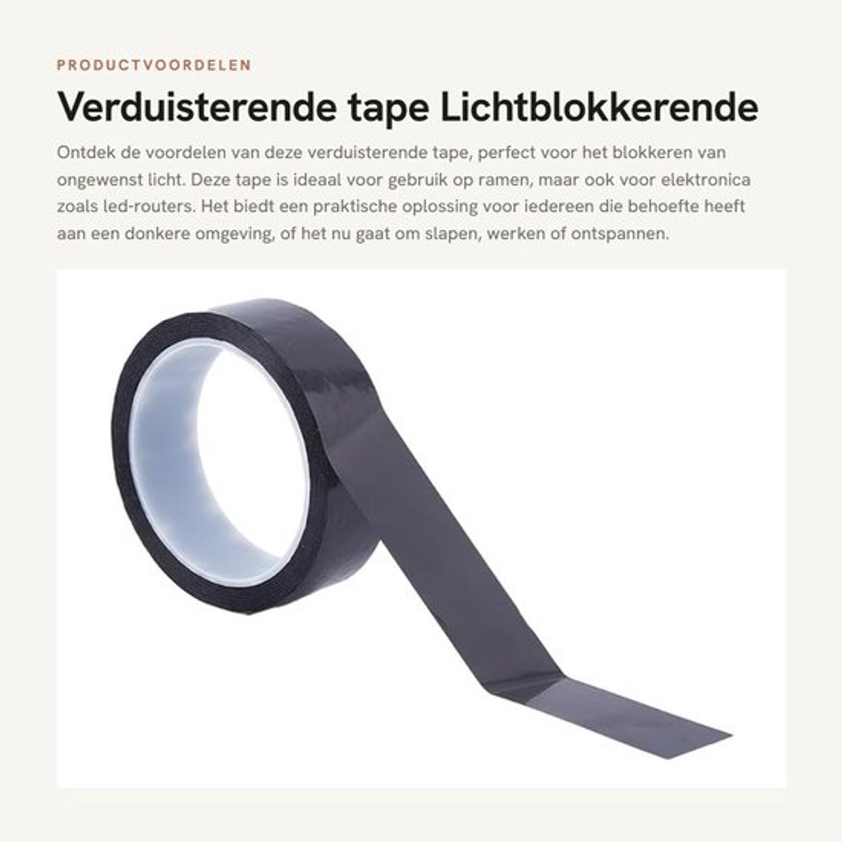 Verduisterende tape - Lichtblokkerende sticker - Ideaal voor ramen - Zwart - Dimband - Ver