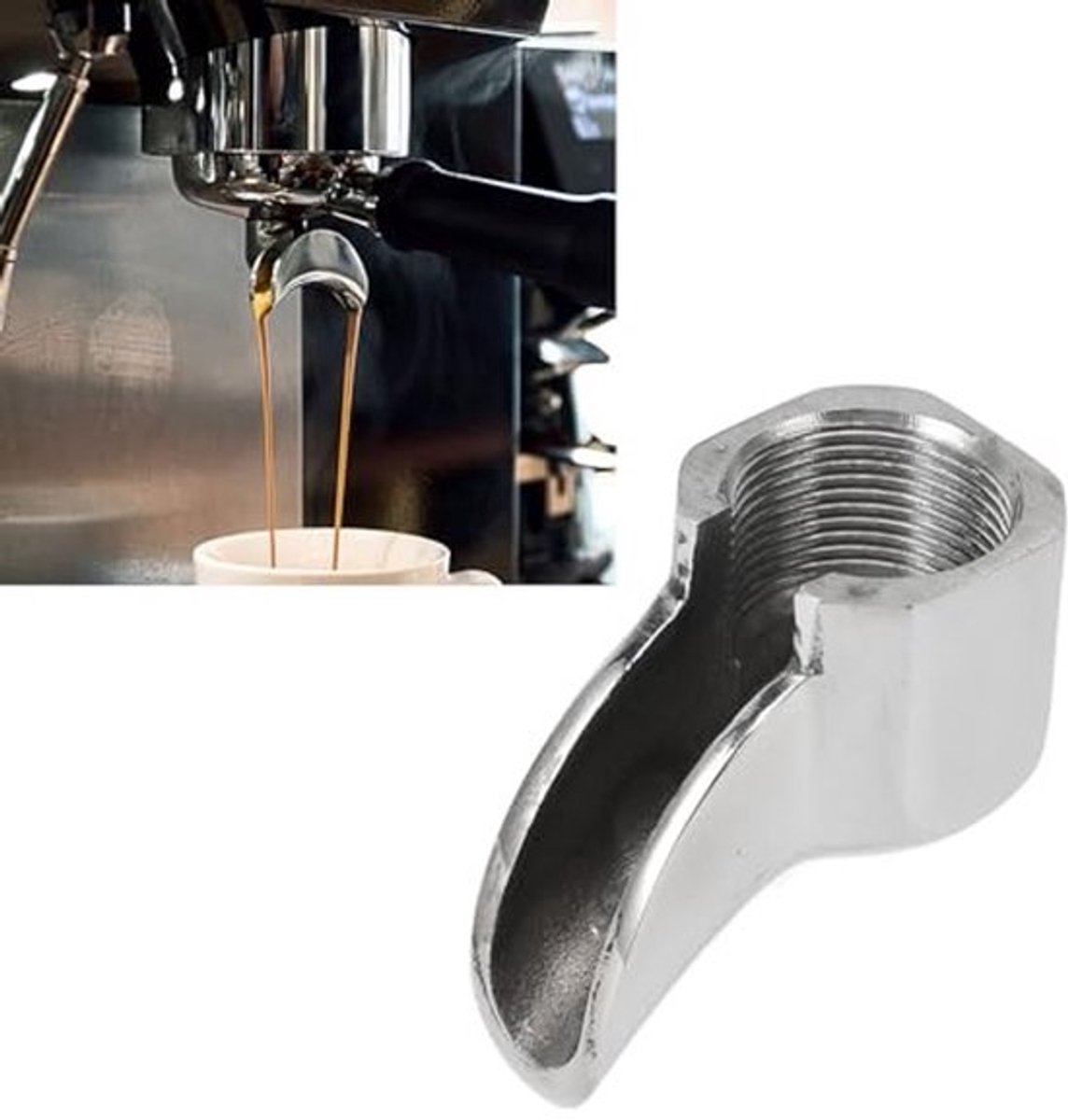 Filterhouder Dubbele Portafilter-uitloop Roestvrij Staal Compatibel met Expobar Koffiezetapparaat Verbeterde Koffie-ervaring