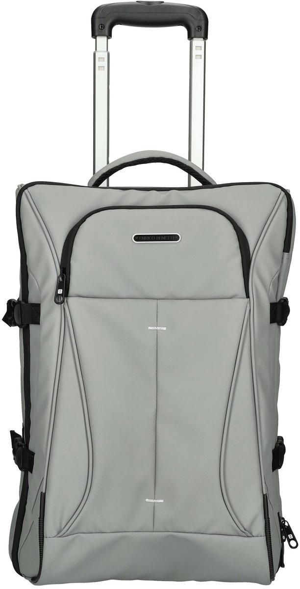 SnelShoppen - Wieltas Polyester Grijs - Ruime Reisbagage met Sterke Wielen - Modern en Stijlvol voor Vakanties, Weekendjes Weg en Dagelijks Gebruik