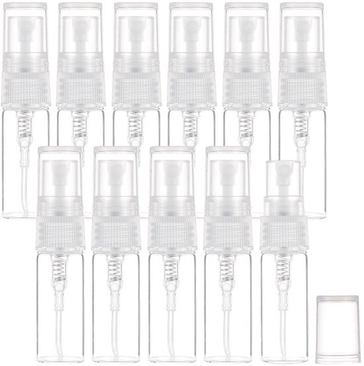 Spuitflessen 40 stuks - 3 ml mini-spuitflessen - Navulbaar - Parfumflesje - Monsterfles - Transparant glas - Fijne nevel - Parfumfles