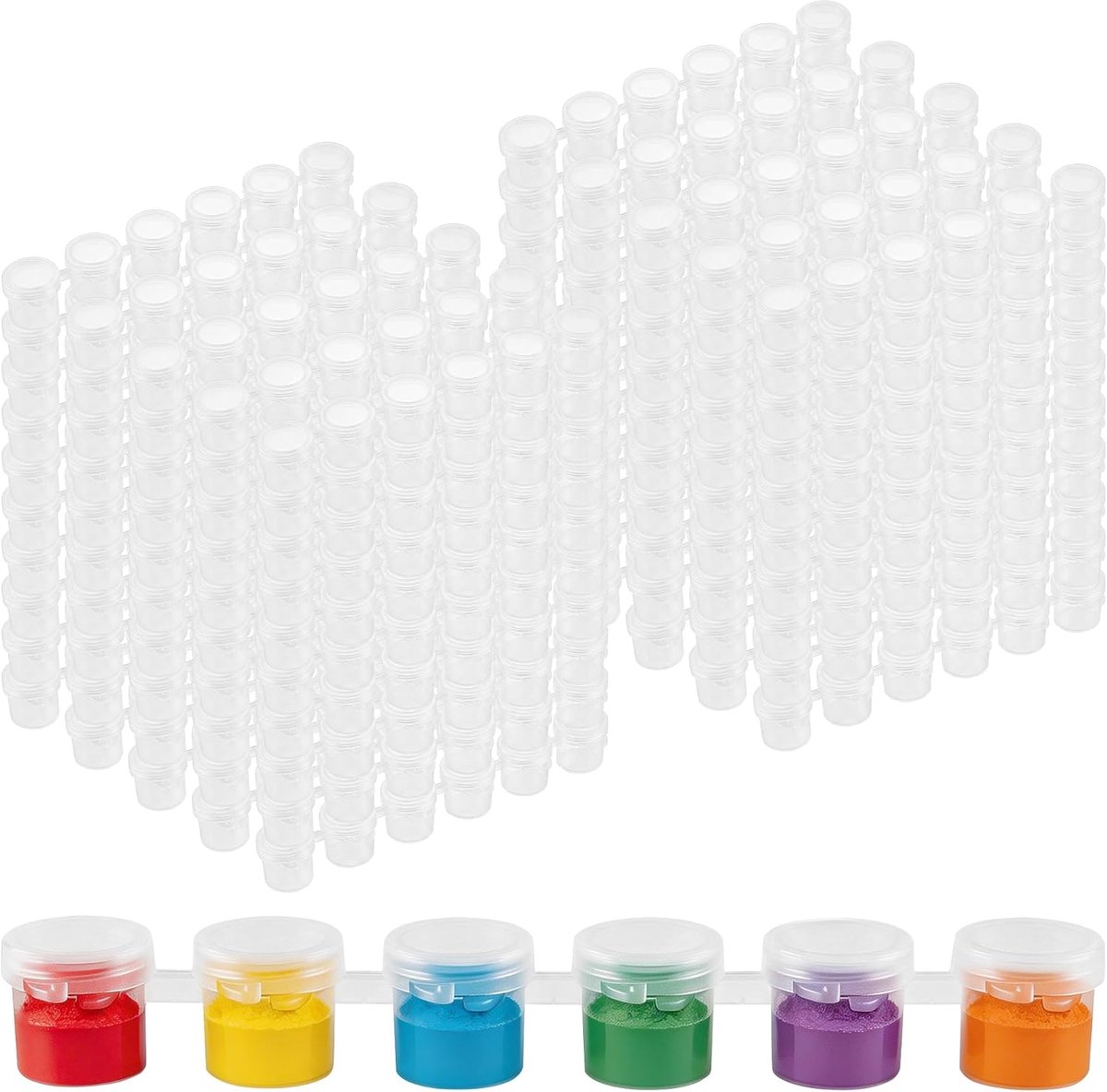 Lege verfpotjes 600 stuks - 5 ml - met deksel - ideaal voor kunst en handwerk - SnelShoppen