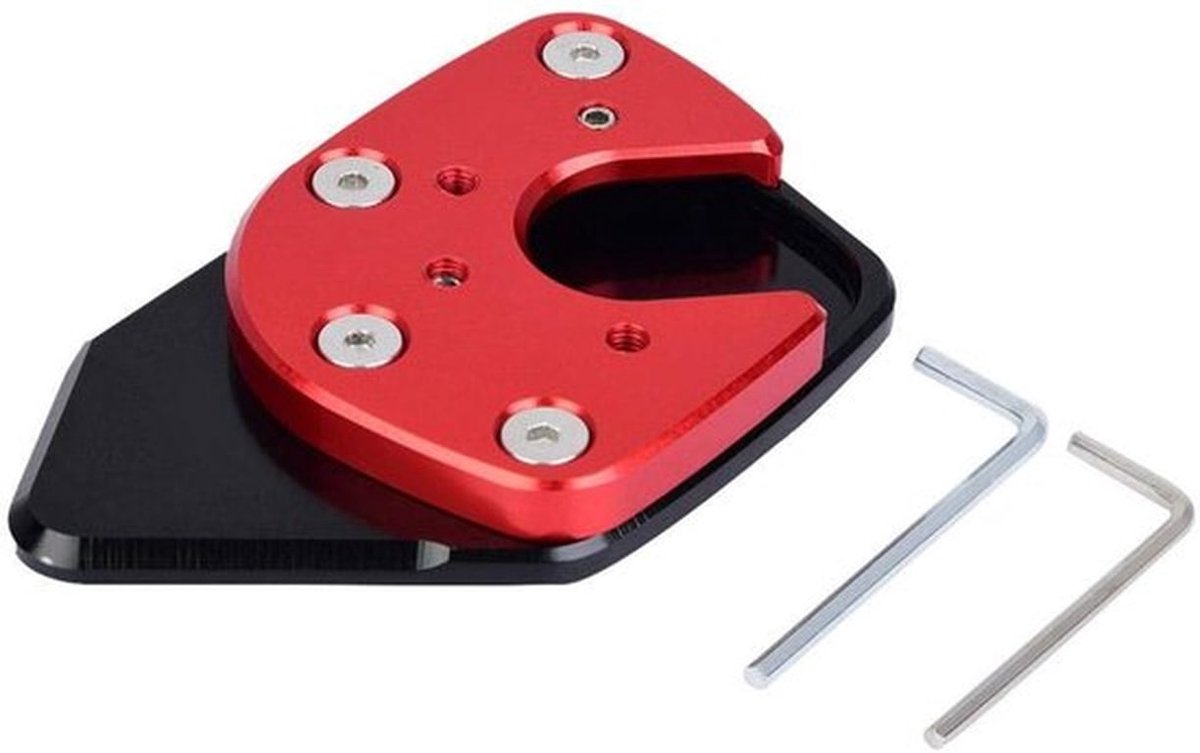 - Motorfiets Voetsteun Uitbreiding - Kickstand Pad - Duurzaam en Antislip - Rood - Geschikt voor NC750X/X-ADV 17-19