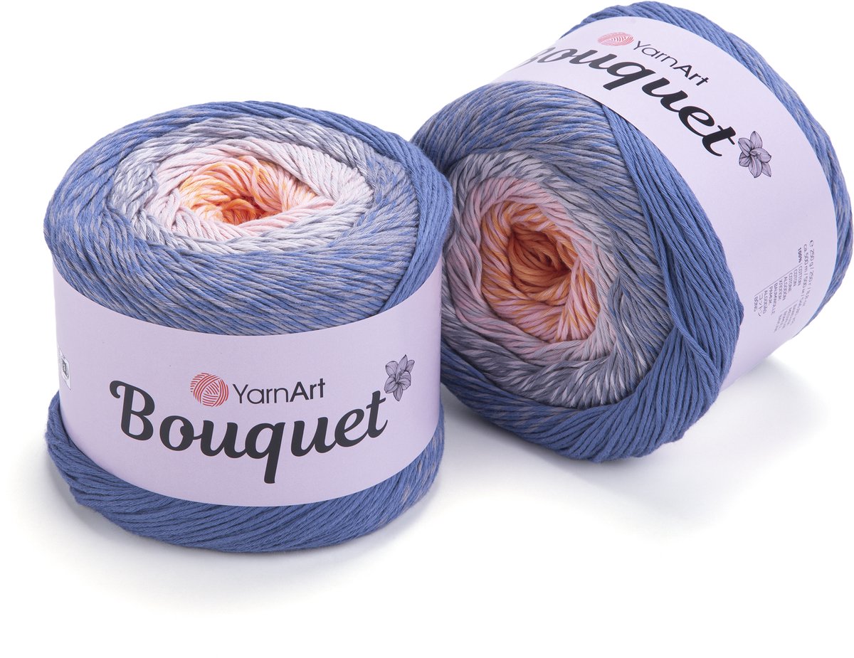 YarnArt Bouquet Verloopgaren (Gradient Cake) - 100% Katoen - voor Haken en Breien - 250g / 500m - Kleur 713