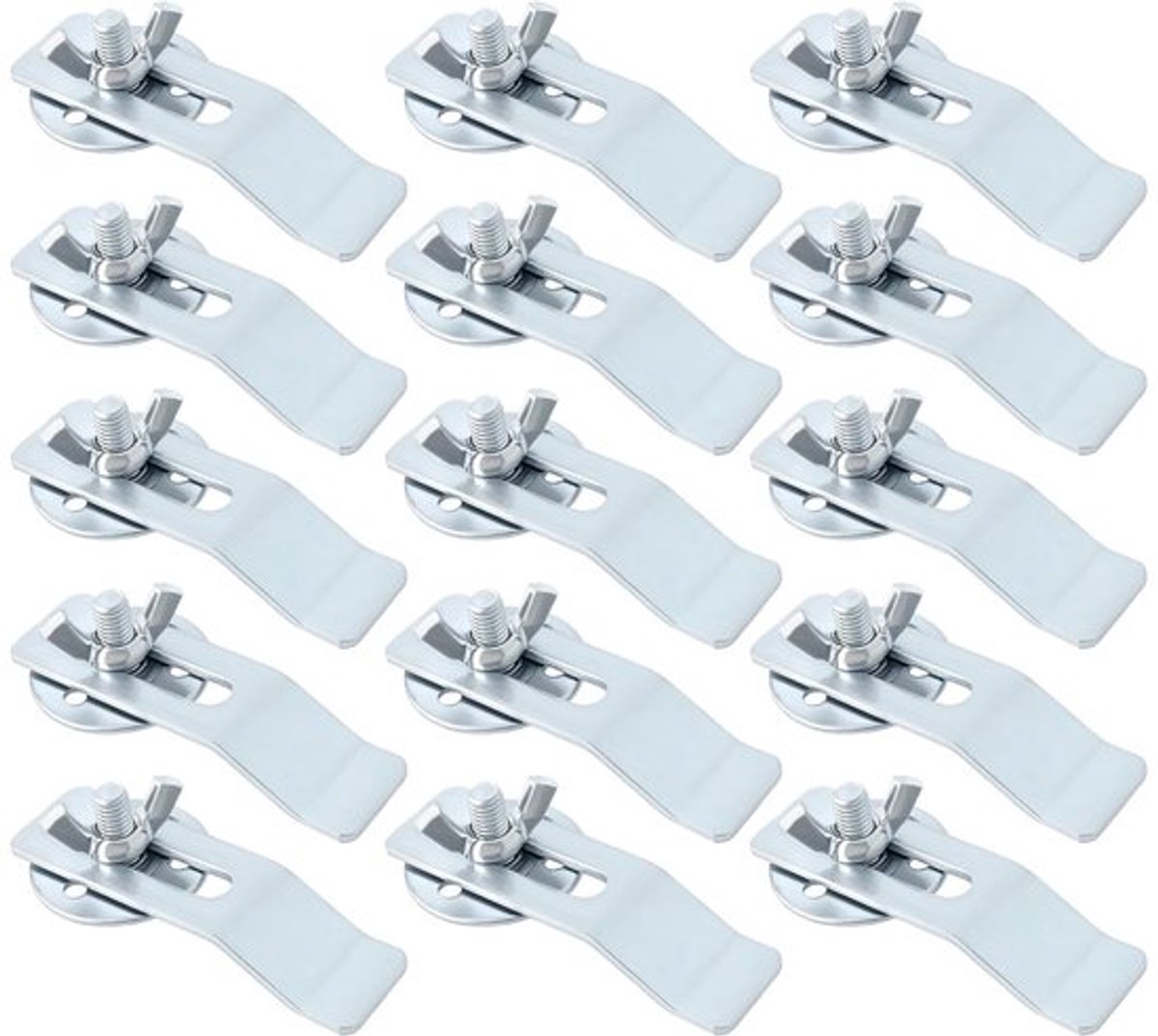Spoelbak Clips 15 Stks - Onderbouw Beugel - Metalen Montagebeugel - Gegalvaniseerd Staal - 6,7x2 cm - Sterke Ondersteuning - Gootsteenklem