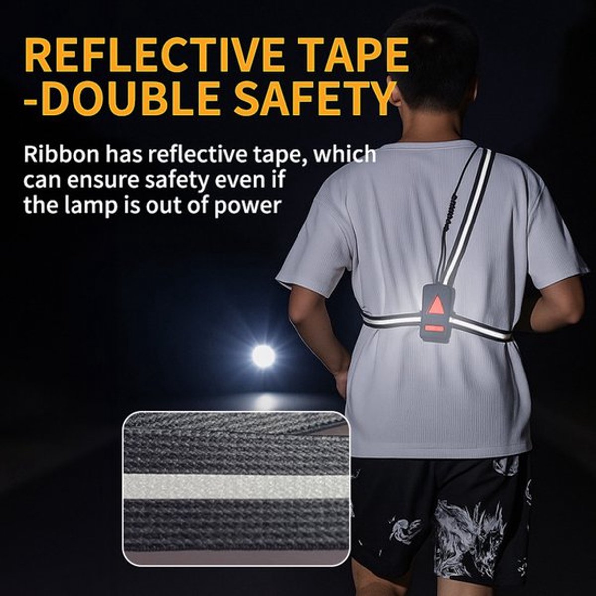 Oplichtend hardloophesje voor hardlopers, USB-oplaadbaar, LED nachtveiligheidsuitrusting, met 45° verstelbare lichtstraal, reflecterende hardlooplamp, geschikt voor joggen, honden uitlaten, mannen, vrouwen en kinderen (waterdicht), stijl 2