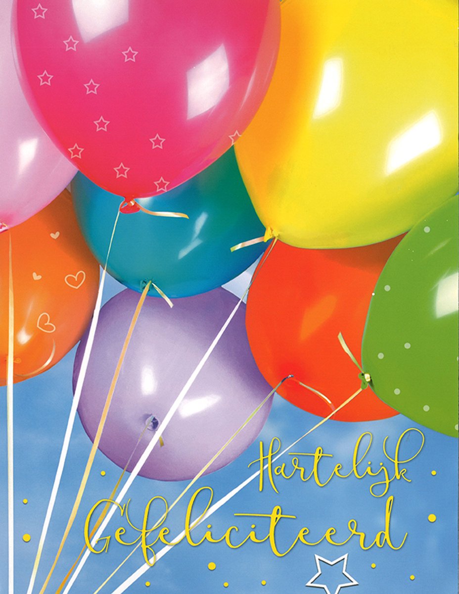MGPcards - 3x A4 plus wenskaarten met envelop - Hartelijk Gefeliciteerd - 3 Wenskaarten - 23x29.7 cm