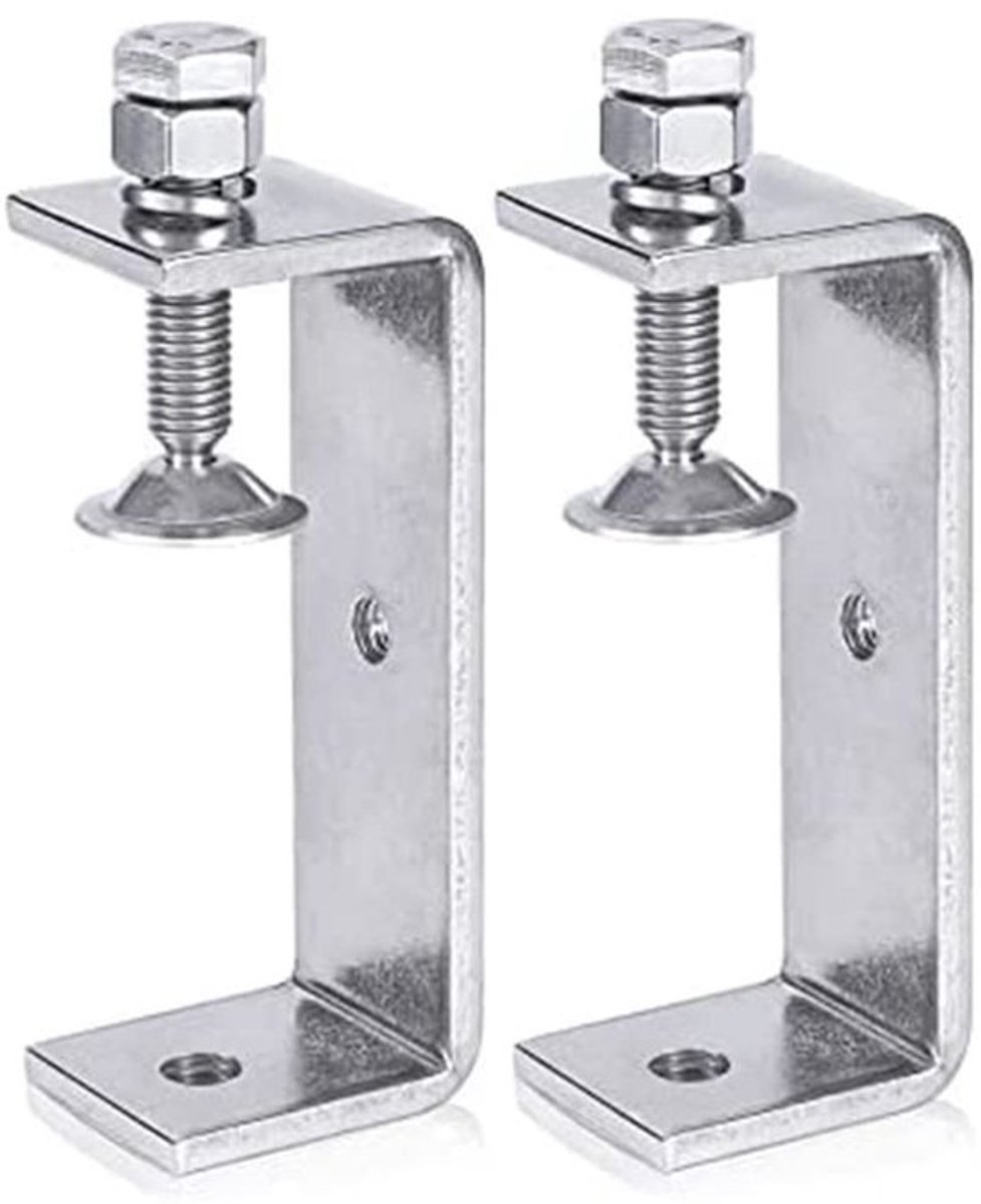 C-klem 100 mm - roestvrij staal - verstelbare klemmen - heavy duty - bureau-klemmen - 2 stuks
