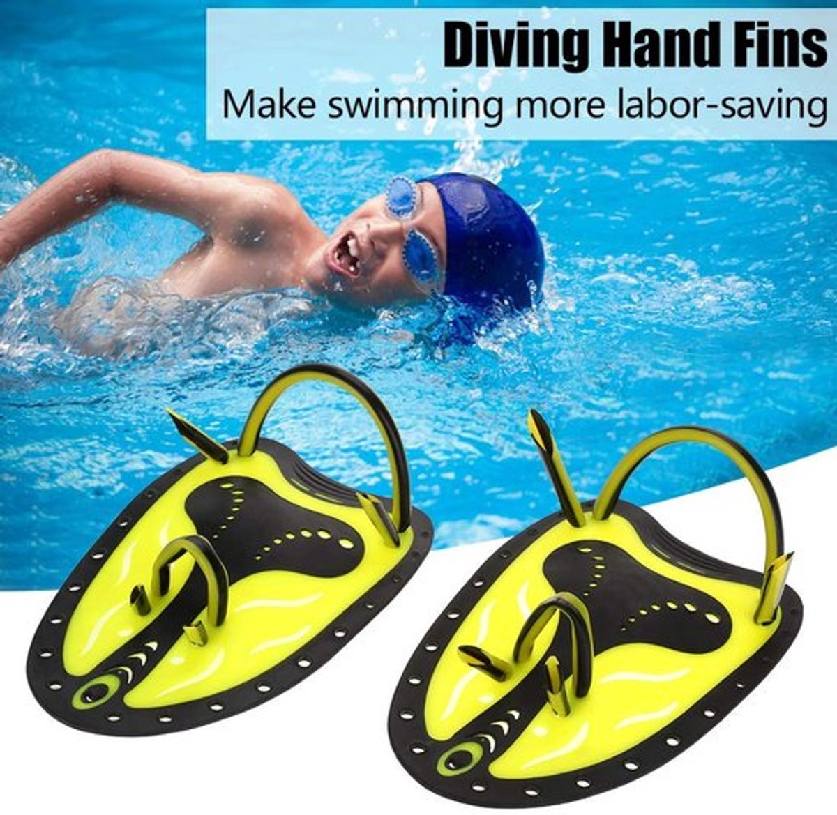 Handvliezen Hydrodynamisch Ontwerp - Verstelbare Duiktraining - Professionele Zwemhandpeddel - Duurzaam - Ergonomisch Design - Maximaal Comfort - Zwemhandschoenen